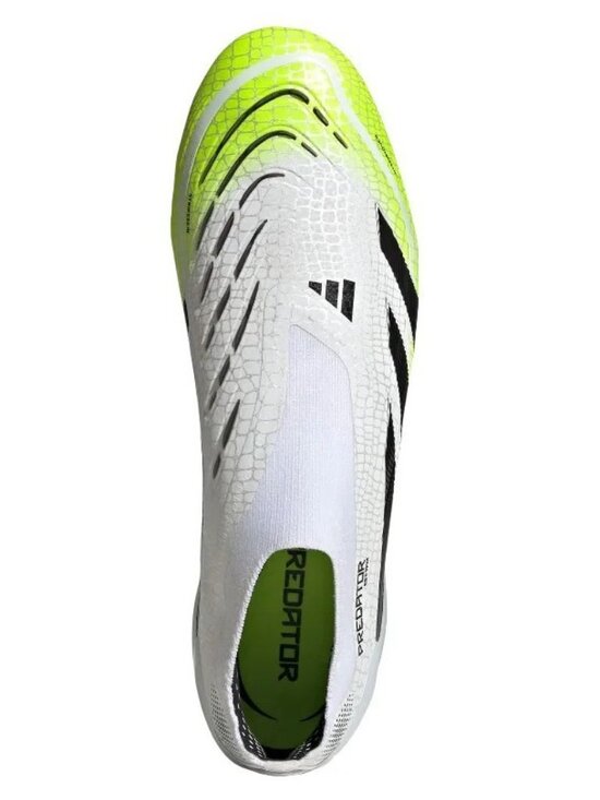adidas Predator Elite Laceless FG Unisex Soccer Cleats White Black Lemon JI1075 main image 7
